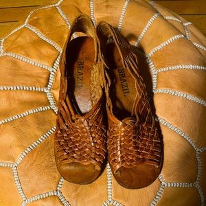 Vintage Leather Woven Shoes